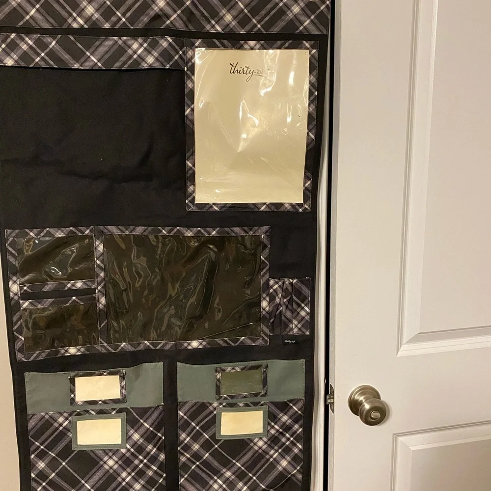 Thirtyone Bags Hanging Office Organizer with Plaid Design